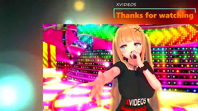 Big-Breasted Aika Rubs Tits & Gets Fucked in Karaoke Scene from Eroge Koikatsu VR