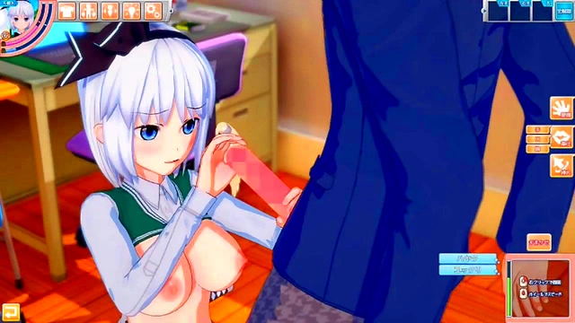 Youmu Konpaku Rubs Her Massive Tits in Seductive 3D Hentai Eroge Scene