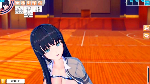 Expressionless Manaka Rubs Huge Tits for Hand Job & Blowjob Orgasm Feast