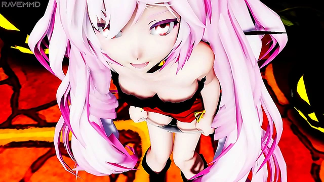 Horny Pink-Haired Miku Gives Seductive Blowjob As A Sexy Anime Vampire