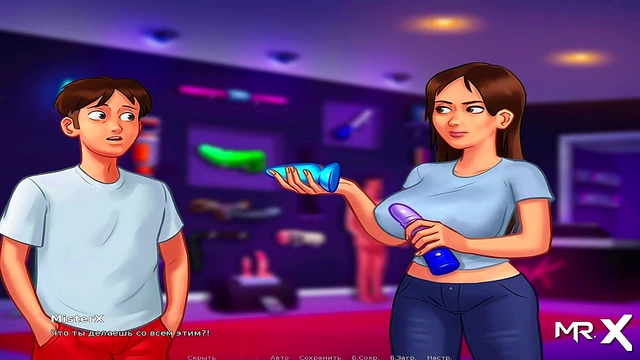 Teen Anime Chick Struggles With Oversized Vibrators In Summertime Saga