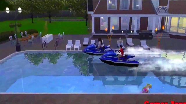 Madara Dominates Sunade in Pool for Wild Naruto Hentai Anal Session