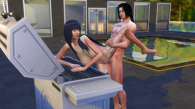 Hinata Cheats With Itachi for Poolside Anal Sex in Boruto Anime Scene