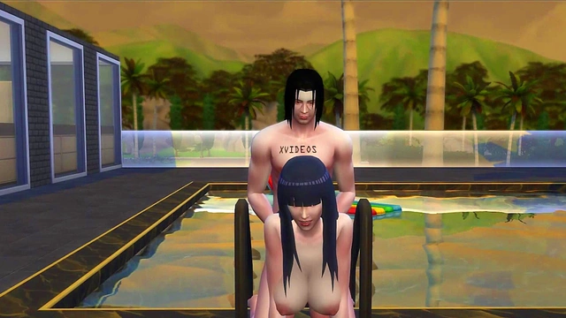 Hinata Cheats With Itachi for Poolside Anal Sex in Boruto Anime Scene