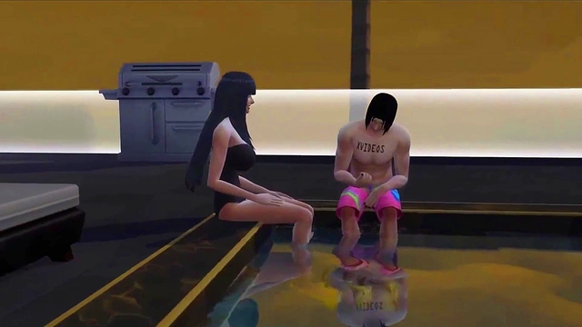 Hinata Cheats With Itachi for Poolside Anal Sex in Boruto Anime Scene