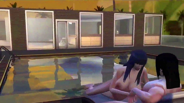 Hinata Cheats With Itachi for Poolside Anal Sex in Boruto Anime Scene