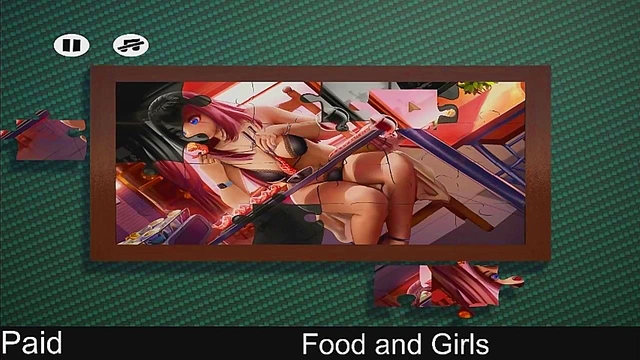 Horny Anime Girls Solve Puzzles for Steamy Food Rewards in Hot Hentai Scene