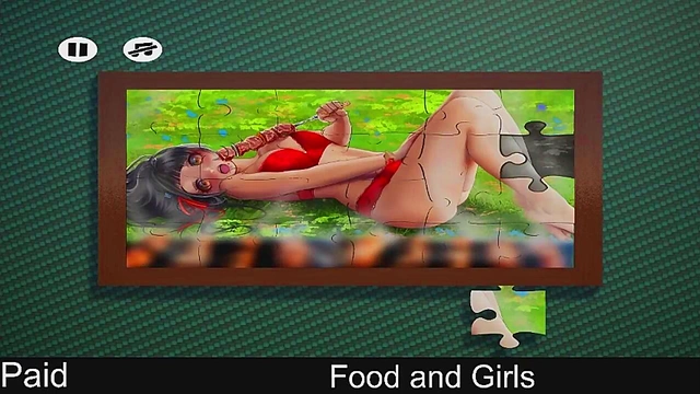 Horny Anime Girls Solve Puzzles for Steamy Food Rewards in Hot Hentai Scene