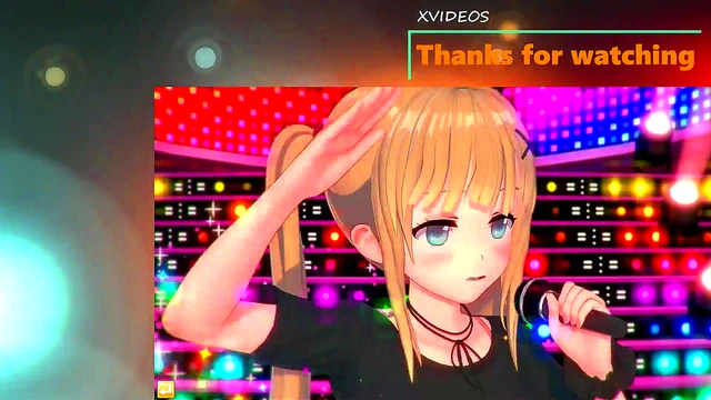 Blonde Big-Breasted Gal Rubbed & Sucked in Eroge Koikatu! 3D Hentai Anime