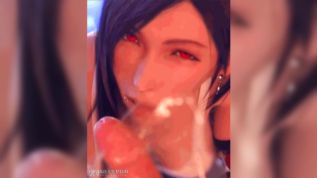 Tifa Lockhart Gives Saliva-Drenched Deepthroat blowjob in 3D Anime Glory