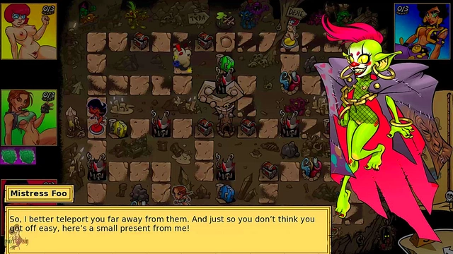 Blonde & Redhead Heroines Seduce Goblins for Kinky Cartoon Action