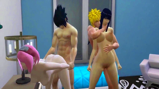 Hinata & Sakura Share Their Husbands for Hot Anime Anal Adventure