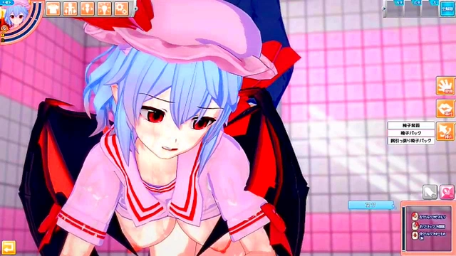 Remilia Scarlet Rubs Her Big Boobs for Intense 3D Hentai Blows & Handjobs