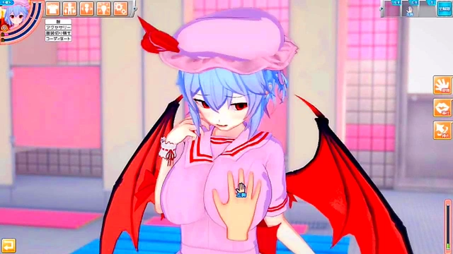 Remilia Scarlet Rubs Her Big Boobs for Intense 3D Hentai Blows & Handjobs
