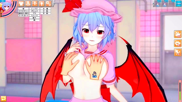 Remilia Scarlet Rubs Her Big Boobs for Intense 3D Hentai Blows & Handjobs