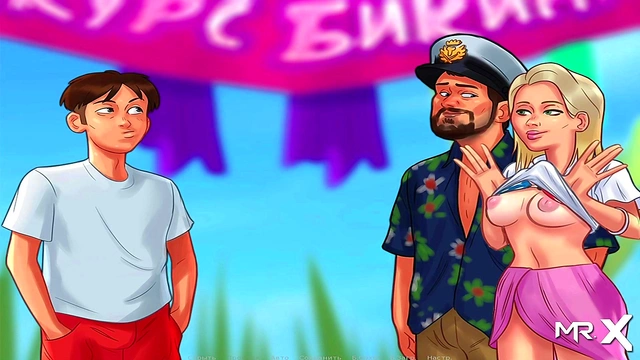 Hentai Cartoon Girl Shows Off Big Ass And Boobs In Summertime Saga Public Scene