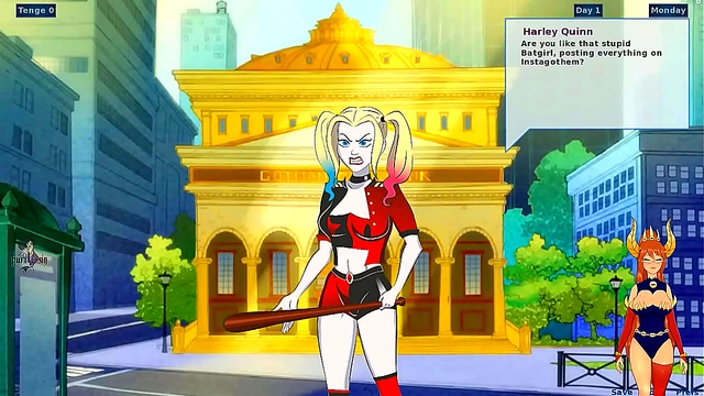 Funny Harley Quinn Trains Big-Ass Blonde for Batman’s Pleasure in Anime Action
