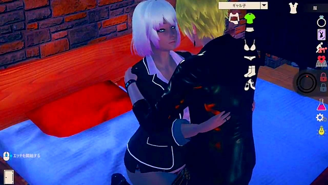 Blonde Big-Breasted Gal Seduces in Uninhabited Island Life System Eroge