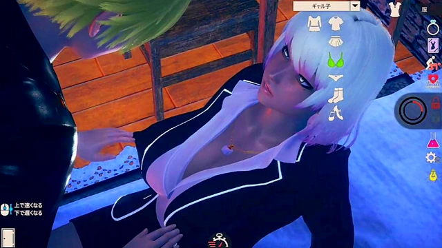 Blonde Big-Breasted Gal Seduces in Uninhabited Island Life System Eroge