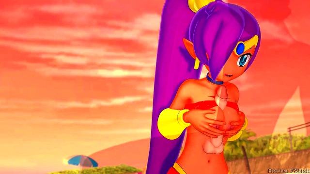 Shante Gets Doggy Style Creampie & Mouthful On Public Beach Anime Adventure