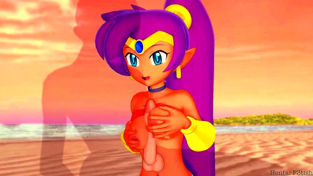 Shante Gets Doggy Style Creampie & Mouthful On Public Beach Anime Adventure