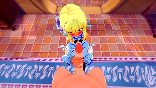 Lumine Gives Intense Handjob & Blowjob to Razor in Genshin Impact Hentai