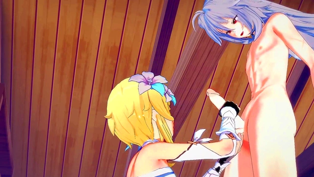 Lumine Gives Intense Handjob & Blowjob to Razor in Genshin Impact Hentai