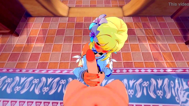 Lumine Gives Intense Handjob & Blowjob to Razor in Genshin Impact Hentai