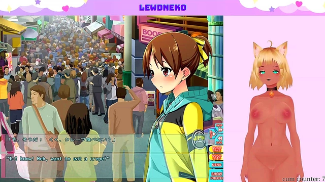 Lewd VTuber With Big Tits Masturbates While Playing Go Go Nippon Live