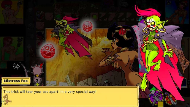 Sexy Brunette & Redhead Take On Goblin's Curse in Hot Anime Adventure