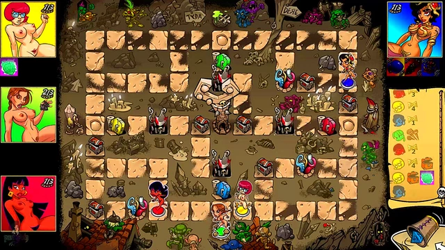 Sexy Brunette & Redhead Take On Goblin's Curse in Hot Anime Adventure