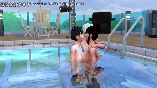 Videl Asks Madara for Threesome Fun at Pool With Naruto Friends
