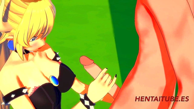 Bowsette Gives Multi-Orgasm Handjob & Blowjob in Mario Bros Hentai 3D