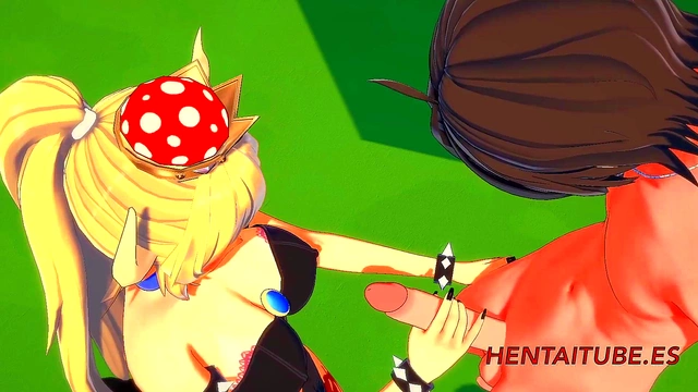 Bowsette Gives Multi-Orgasm Handjob & Blowjob in Mario Bros Hentai 3D