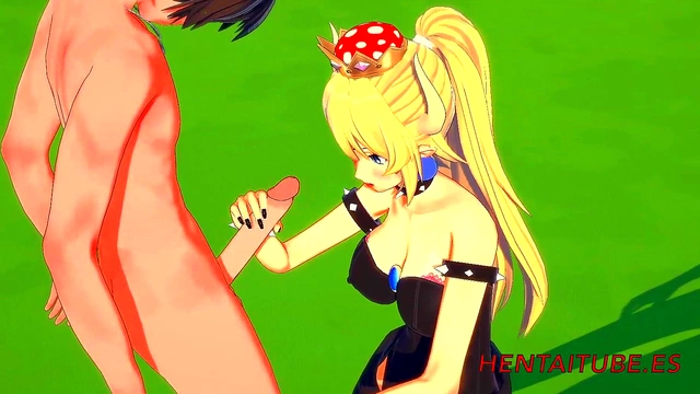 Bowsette Gives Multi-Orgasm Handjob & Blowjob in Mario Bros Hentai 3D