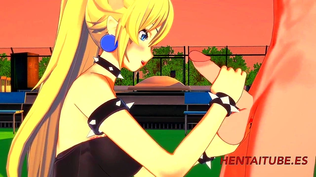 Bowsette Gives Multi-Orgasm Handjob & Blowjob in Mario Bros Hentai 3D