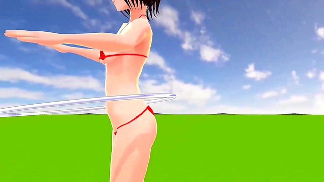 Toyotanono's Swimsuit Slideshow – Nearly Naked Anime Cutie Wobbles Seductively