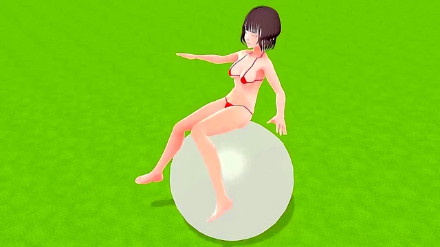 Toyotanono's Swimsuit Slideshow – Nearly Naked Anime Cutie Wobbles Seductively