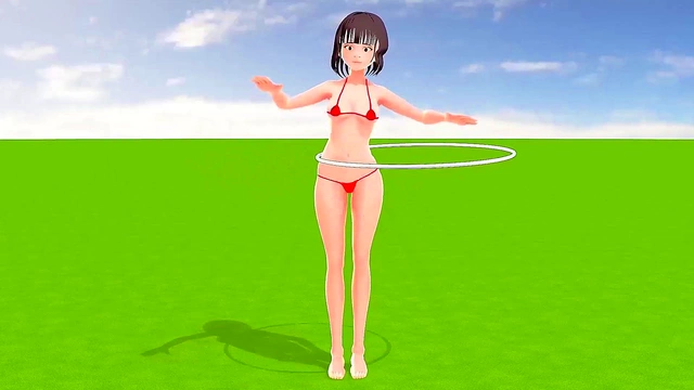 Toyotanono's Swimsuit Slideshow – Nearly Naked Anime Cutie Wobbles Seductively