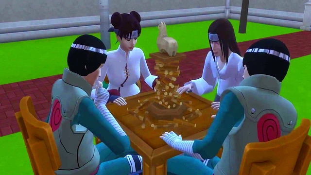 Team 9's New Training Turns Erotic – Tenten Fucks Hard in Gangbang for Multiple Cums