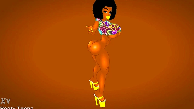 Ebony Twin Goddesses Shake Big Bubble Butts & Boobs In Anime Strip Club Action