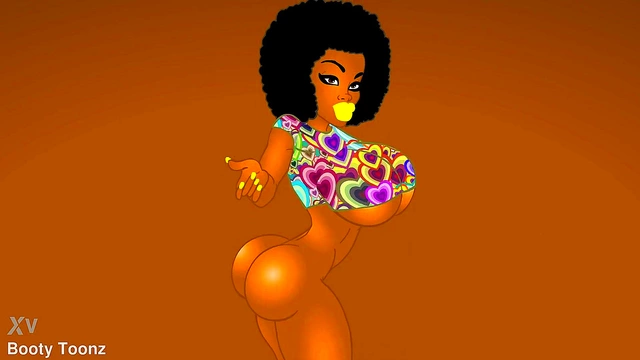 Ebony Twin Goddesses Shake Big Bubble Butts & Boobs In Anime Strip Club Action