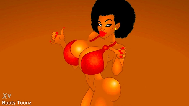 Ebony Twin Goddesses Shake Big Bubble Butts & Boobs In Anime Strip Club Action