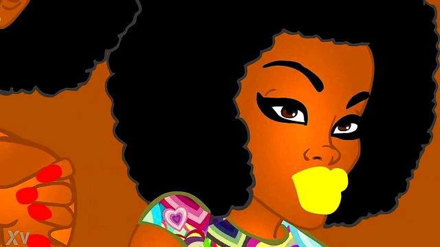 Ebony Twin Goddesses Shake Big Bubble Butts & Boobs In Anime Strip Club Action