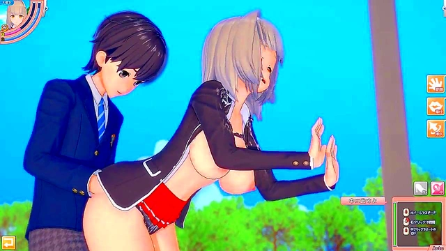 Big-Breasted Azusa from Koikatsu Rubbed Tits &amp – Handjob for Cumshot Bliss