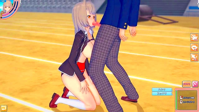 Big-Breasted Azusa from Koikatsu Rubbed Tits &amp – Handjob for Cumshot Bliss