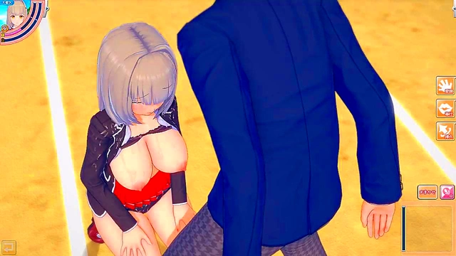 Big-Breasted Azusa from Koikatsu Rubbed Tits &amp – Handjob for Cumshot Bliss