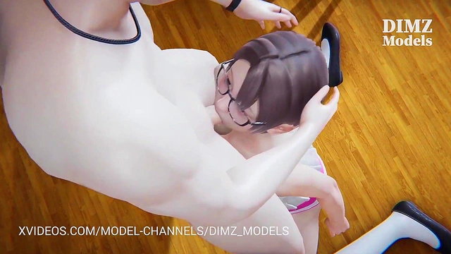 Asian Waifu Gives Intense Blowjob & Deepthroat In Classroom Romance Scene