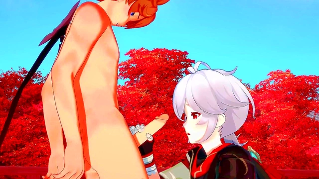 Kazuha & Tartaglia Heat Up Genshin Impact With Hardcore Handjob & Doggy Style Creampie