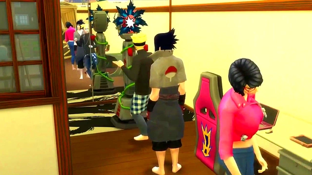 Sakura Catches Sasuke Masturbating While Naruto Visits Sarada for Hot Sex